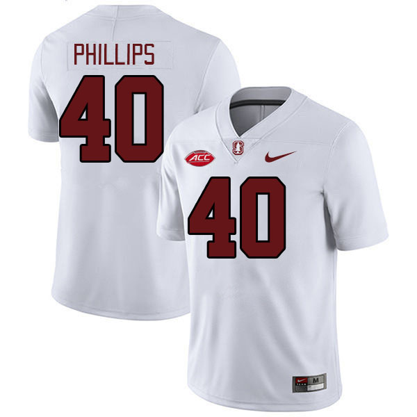 Men #40 Tobin Phillips Stanford Cardinal 2024 ACC Conference College Football Jerseys Stitched-White